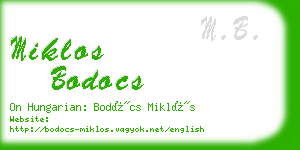 miklos bodocs business card